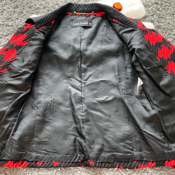 Louis Féraud Wool & Silk Blend Houndstooth Jacket - Picture 3 of 8